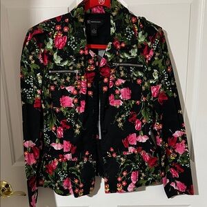 INC International Concepts Floral Black Jacket
